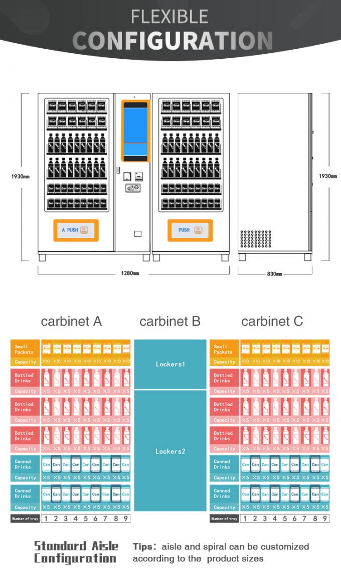 Máquina de venda automática para brinquedos, capacidade da sala do jogo do mícron WM22T das bebidas 653-1193