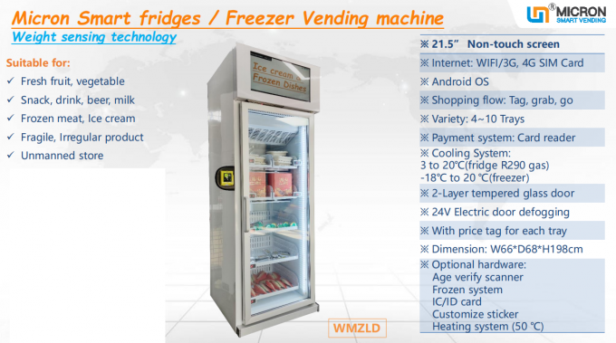 Máquina de venda automática do produto de exploração agrícola do vegetal de fruto fresco com tela táctil do sistema de refrigeração