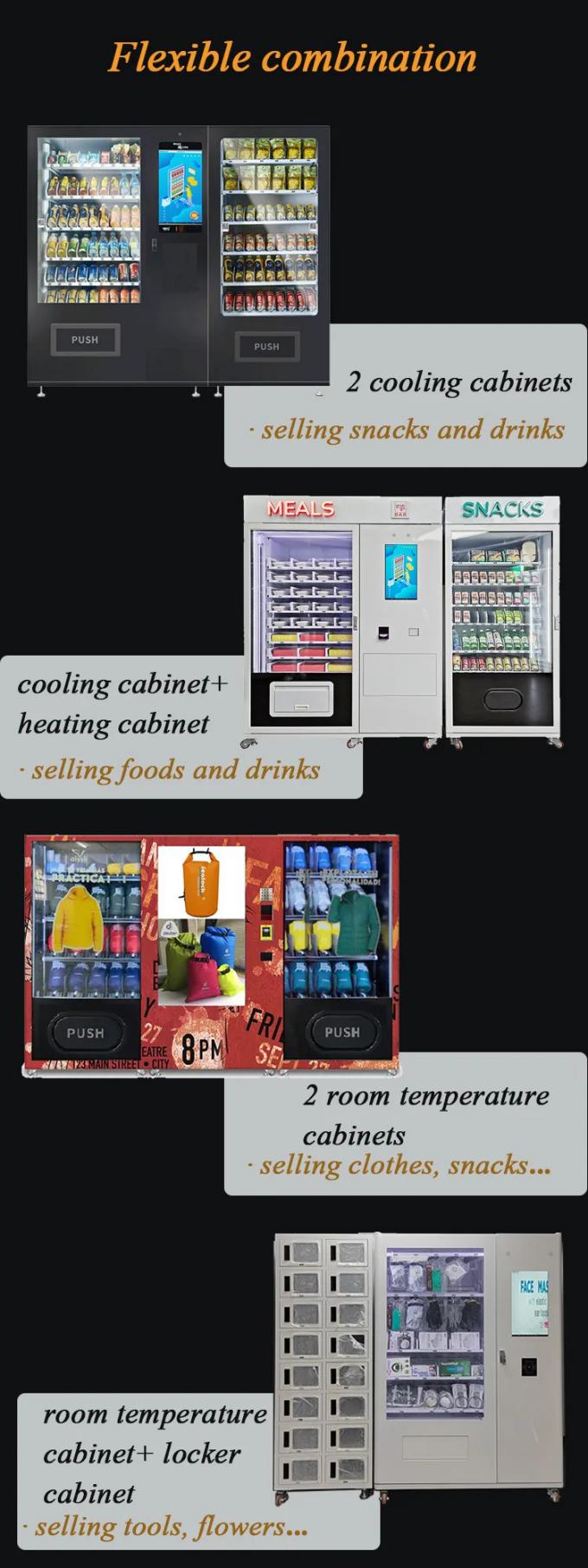A máquina de venda automática combinado do petisco da refeição apoia a combinação flexível