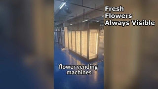 máquina de venda automática de flores transparentes