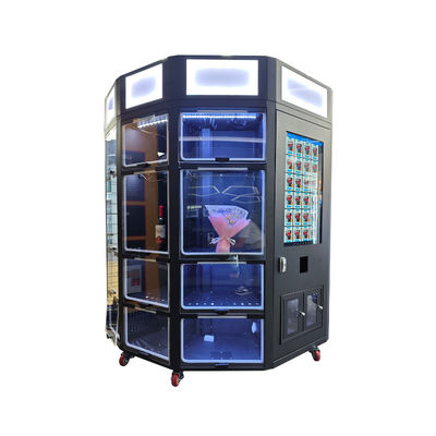 Novo design de armário máquina de venda de flores frescas com função de resfriamento 32 polegadas touch screen light box para branding