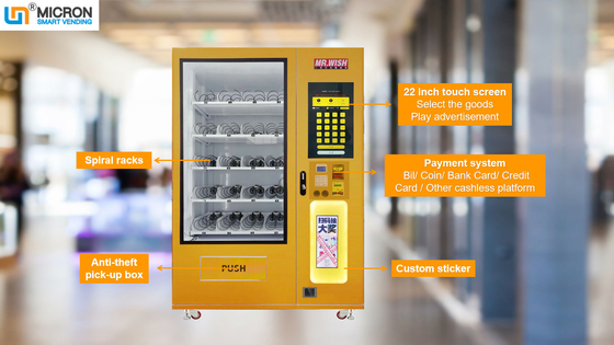 Diodo emissor de luz que ilumina sistemas de pagamento de Lucky Vending Machine With Cashless, grande máquina de venda automática da caixa, mícron
