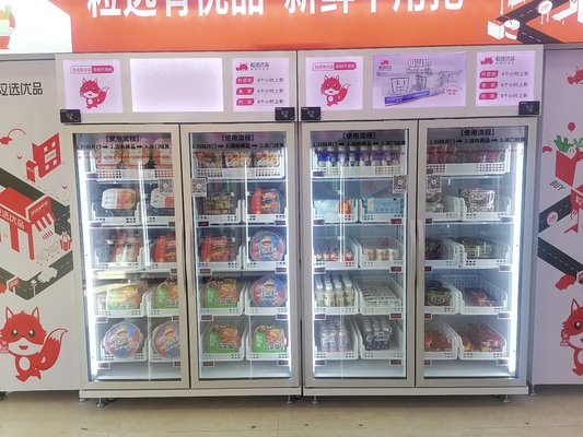 A máquina de venda automática esperta varejo desacompanhada do refrigerador para a garra saudável N do alimento vai refrigerador