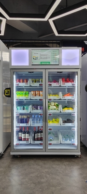 a máquina de venda automática do gelado 220V para alimentos bebe o refrigerador vendendo esperto