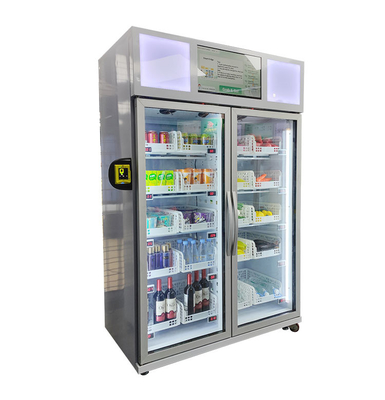 O ovo R290 do marisco refrigerou o refrigerador esperto da máquina de venda automática que vende com leitor de cartão