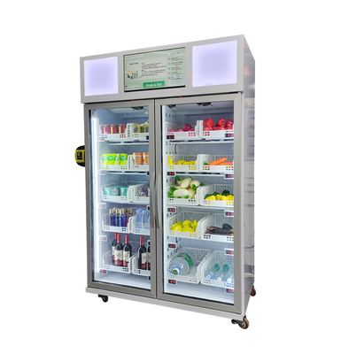 O ovo R290 do marisco refrigerou o refrigerador esperto da máquina de venda automática que vende com leitor de cartão