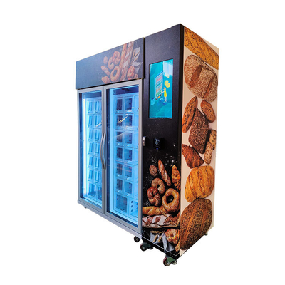 Máquina de venda automática de bolo de copo de pão de comida 220V com sistema de refrigeração manter fresco geladeira inteligente