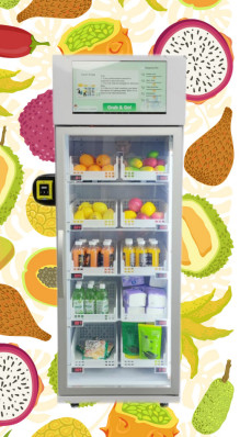 Máquina de venda automática do produto de exploração agrícola do vegetal de fruto fresco com tela táctil do sistema de refrigeração