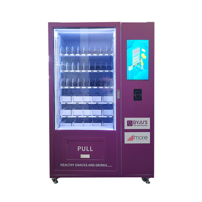 Máquina de venda automática personalizada de lanches com impulso direto e bandeja de produtos em espiral máquina de venda automática com sistema inteligente