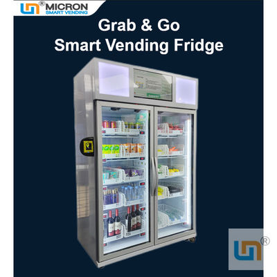Máquina de venda automática esperta vegetal do refrigerador do leite do ovo com estar aberto