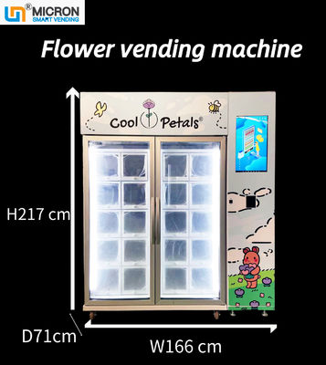 Máquina de venda automática da flor do tela táctil de 22 polegadas com vender de Smart do mícron do cacifo do sistema de refrigeração do refrigerador