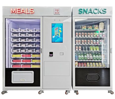 Máquina vendedora de refeições cozidas com leitor de cartões NAYAX para vender lanches gelado bebida