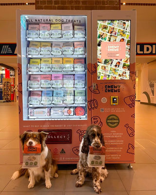 24 horas por dia, 7 dias por semana, lojas de animais de estimação alimentos para cães tratamentos limpeza lavagem produtos para animais de estimação máquina de venda no shopping