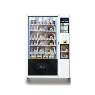 Máquina de venda automática de portas de vidro temperadas duplas com capacidade para 54 caixas