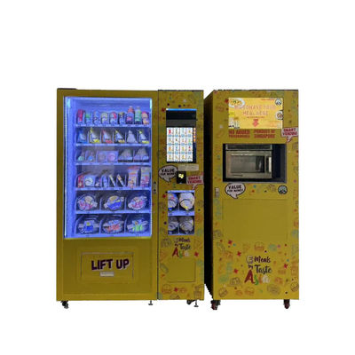 Máquina de alimentos saudáveis com microondas para comida quente pronta para comer refeições máquina de venda automática de preparação