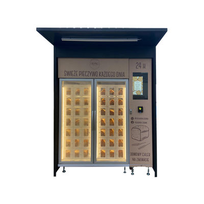 Caixa de refrigeração personalizada 24H máquina de venda de pão ao ar livre para bolos tartes sobremesas com leitor de cartões