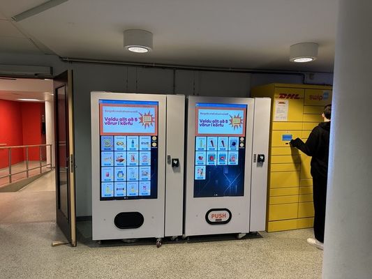 Máquina de venda automática de cosméticos com tela sensível ao toque completa Produtos ajustáveis Slots para batons produtos de maquiagem de cílios