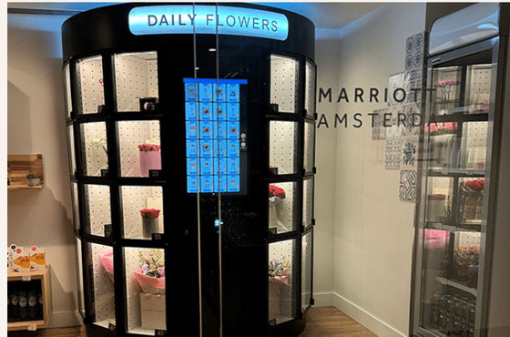 Máquina de venda de flores frescas de 420 kg com estrutura de chapa de metal durável