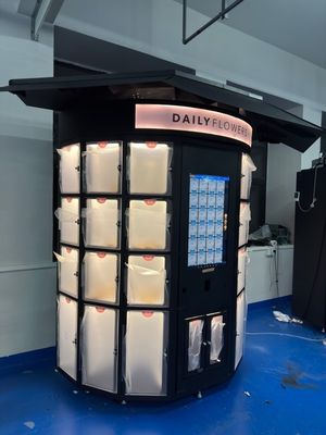 Máquina de venda automática de cacifo de florista de autoatendimento 24 horas por dia, 7 dias por semana, com estrutura de chapa de metal, funcionalidade de arrefecimento de 10 a 20oC