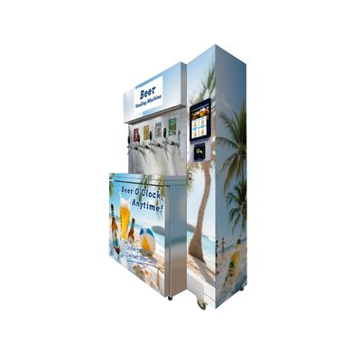 4 Opções de Cerveja Cerveja Fresca Máquina de Venda Automática Seleção por Tela Sensível ao Toque e Pagamento Sem Dinheiro para uma Experiência Sem Complicações