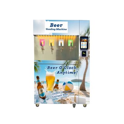 Autoserviço Máquina de venda de cerveja fria fresca a 5-8°C com 4 opções de cerveja para bares e cafés