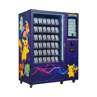 Máquina de venda de brinquedos durável projetada para distribuição segura de pacotes de Pokémon TCG com experiência de navegação melhorada do cliente