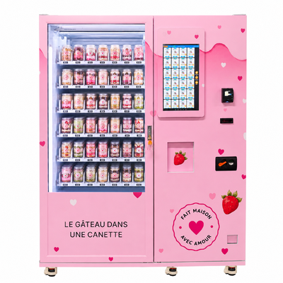 Máquina de venda automática de bolo com elevador de eixo XY para vendas de bolos e cupcakes enlatados 24 horas por dia, 7 dias por semana