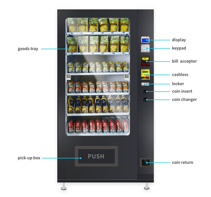 Máquina de venda automática inteligente de venda quente do mícron 24 do autosserviço do petisco horas de máquina de venda automática da bebida