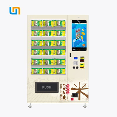 Máquina de venda automática ensacada do transporte do arroz com o diodo emissor de luz que ilumina a altura ajustável