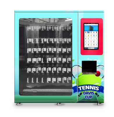 A máquina de venda automática da bola de tênis com elevador e função ajustável da largura do canal, esportes alinha vender, mícron