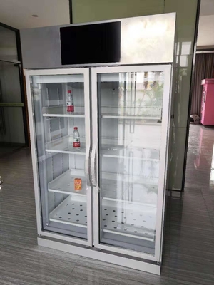 Prateleiras automáticas da porta dobro 4 da máquina de venda automática do sentido do peso, máquina de venda automática para a comunidade, alimentos frescos que vendem, mícron