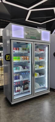 a máquina de venda automática do gelado 220V para alimentos bebe o refrigerador vendendo esperto