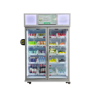 Máquina de venda automática de geladeira inteligente para frutas e legumes com tela de publicidade e máquina de venda automática de grande capacidade