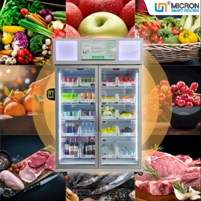 O ovo R290 do marisco refrigerou o refrigerador esperto da máquina de venda automática que vende com leitor de cartão