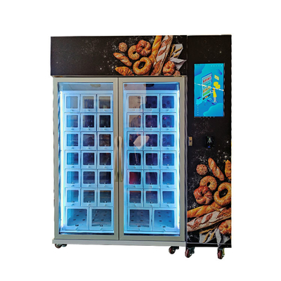 Máquina de venda automática de bolo de copo de pão de comida 220V com sistema de refrigeração manter fresco geladeira inteligente