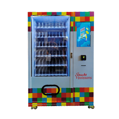Máquina de venda automática pequena do alimento de petisco do quadro do metal com anúncio da tela
